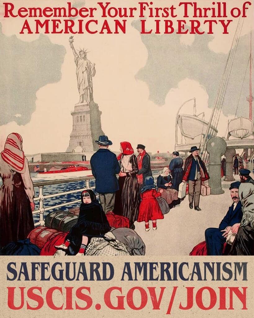 'Remember your first thrill of American liberty?' Photo: Homeland Security's Twitter account @DHSgov