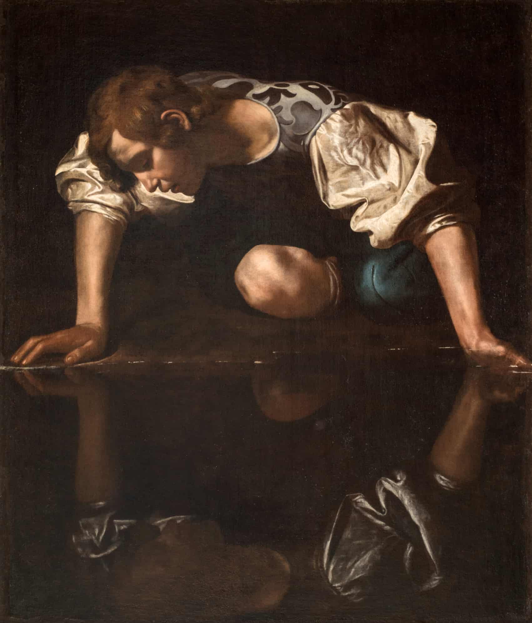 Narcissus. Oil on canvas, 112×92 cm located at Palazzo Barberini, Rome. © Public Domain