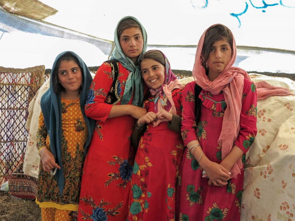 This is a photo of four young Kurdish girls.