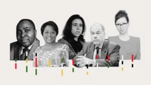 the permanent ambassadors of Gabon (Michel Xavier Biang), Ghana (Martha Ama Akyaa Pobee), UAE (Lana Nusseibeh), Brazil (Mauro Vieira) and Albania (Besiana Kadare) to the United Nations.