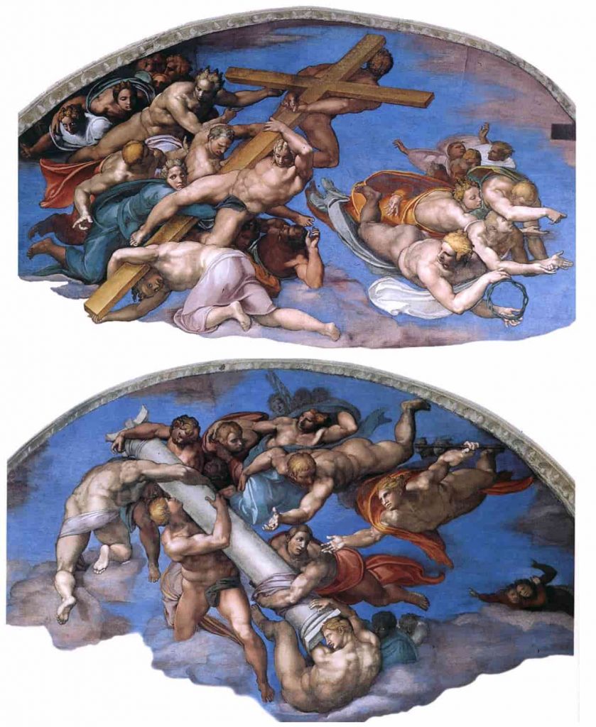 Top left and top right of the last judgement