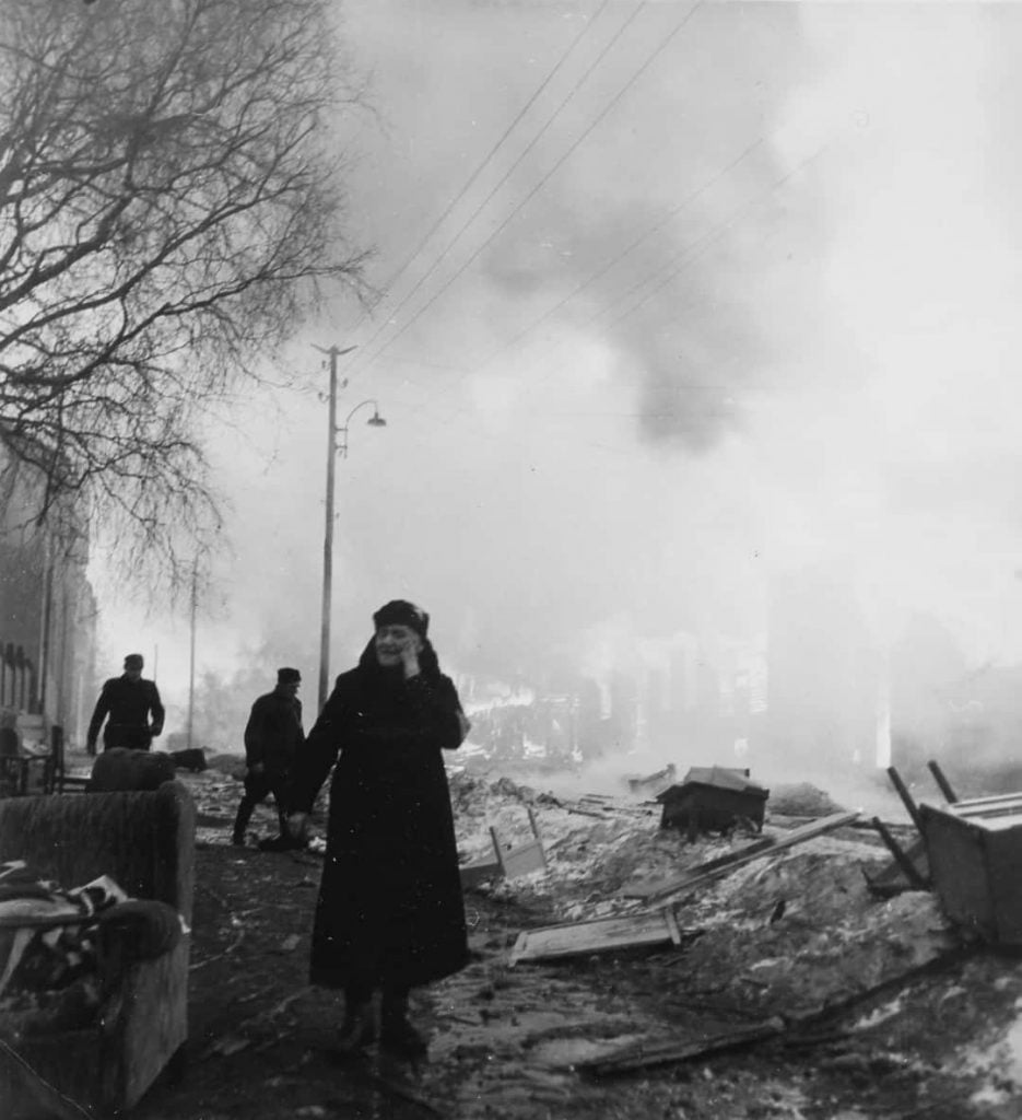 Destruction in Helsinki during the winter war