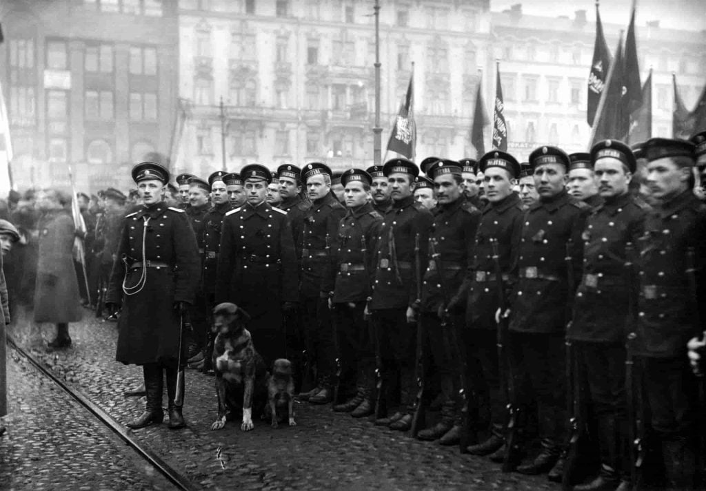 Russian troops in Helsinki during the Finnish civil war