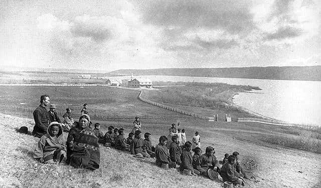 Gray Nuns at Fort Qu'Appelle Indian Industrial School in 1885