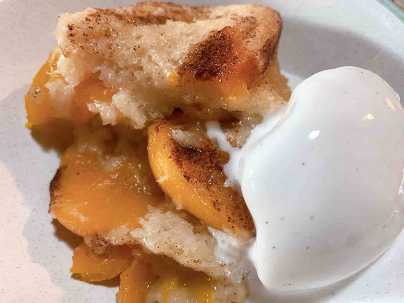 A Simple Vegan Peach Cobbler