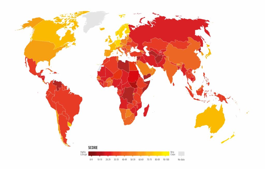 Transparency International's Corruption Perceptions Index for 2021