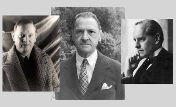 Evelyn Waugh, W. Somerset Maugham and John Galsworthy.