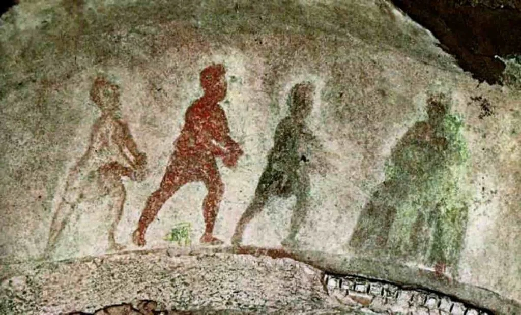 A Detailed Look at the Ancient Nativity Fresco in the Catacombs of Santa Priscilla 6 Three wise men arrive