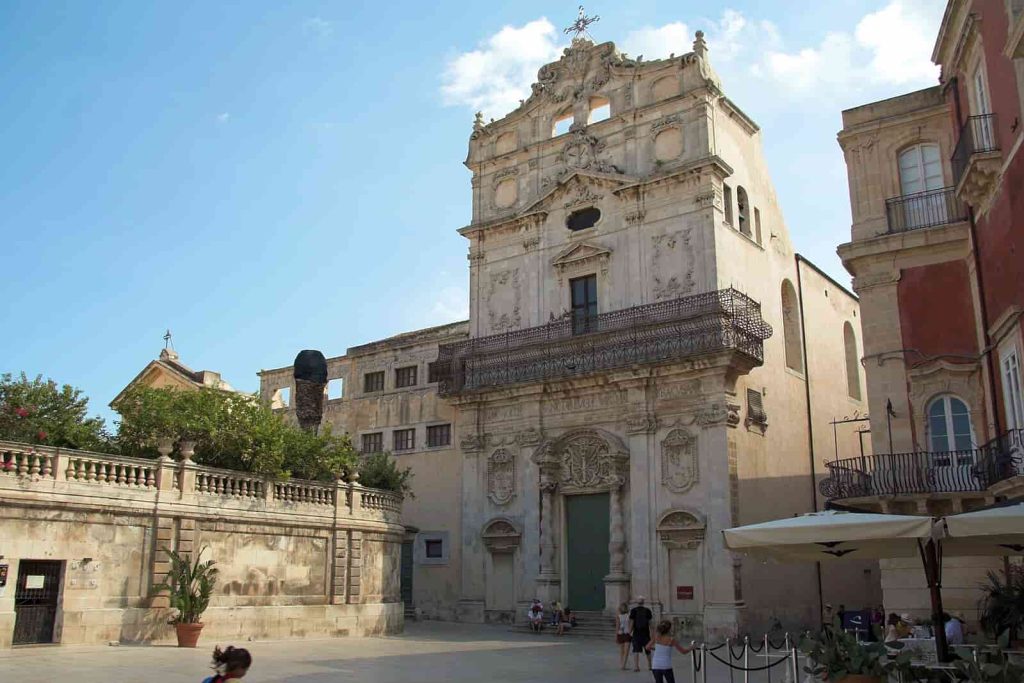 Santa Lucia Alla Badia Church housing Caravaggio's Burial of Saint Lucy painting