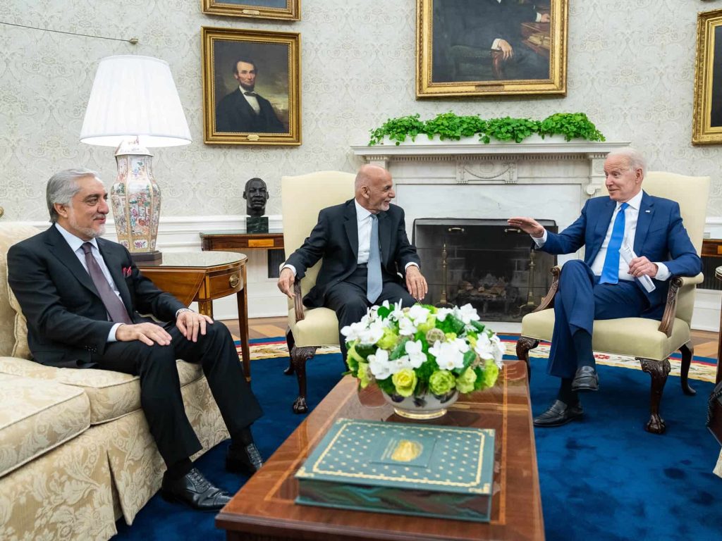 Joe Biden meeting with Afghan President Ashraf Ghani