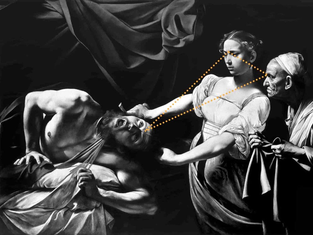 The triangular construction in Caravaggios Judith and Holofernes.jpg