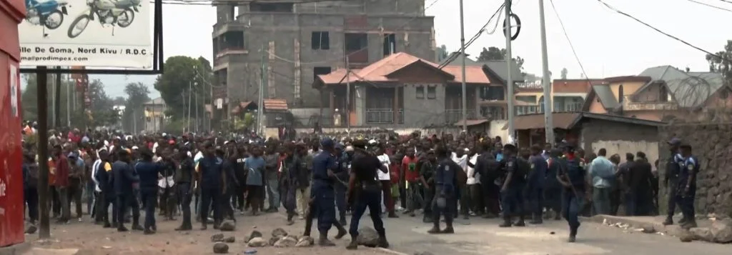 Anti-MONUSCO protests in Goma in July 2022. 