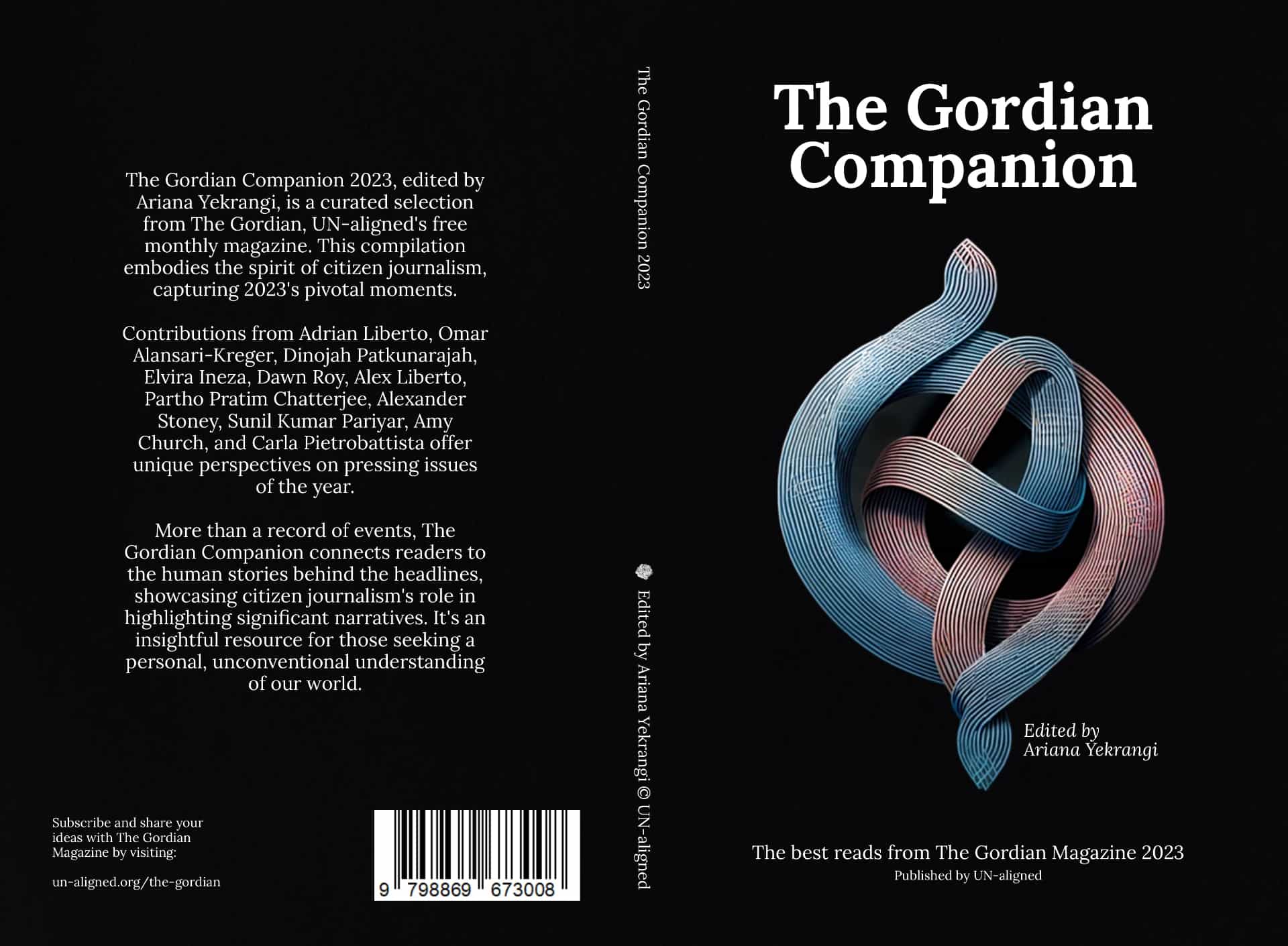 The Gordian Companion 2023 book cover. Graphic and design: Ariana Yekrangi